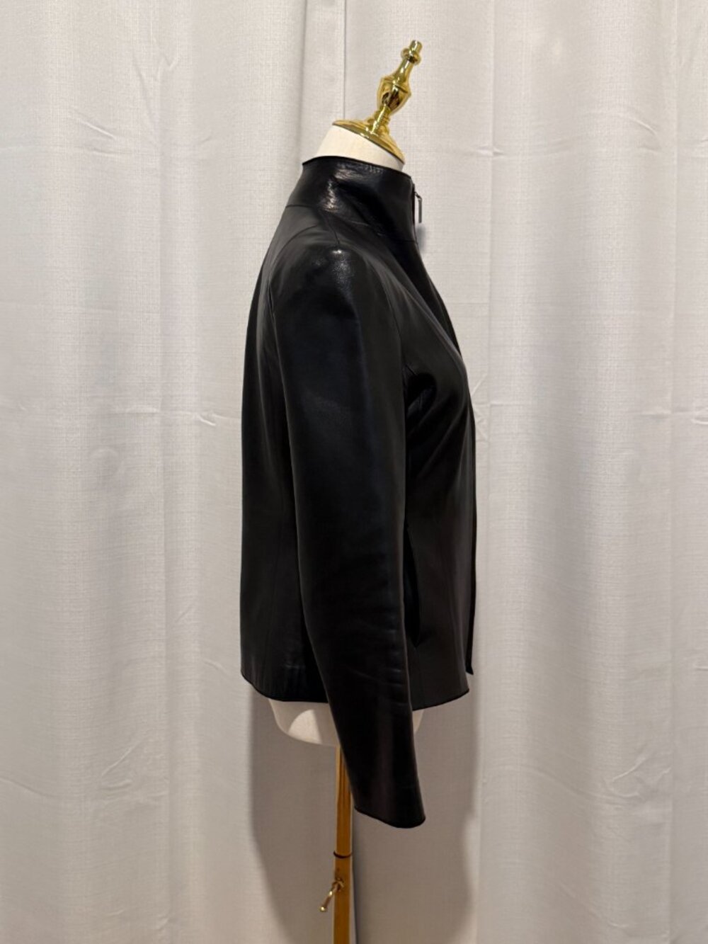 Cole Haan Black 100% Lambskin Leather Jacket Size 2 - Picture 6 of 12